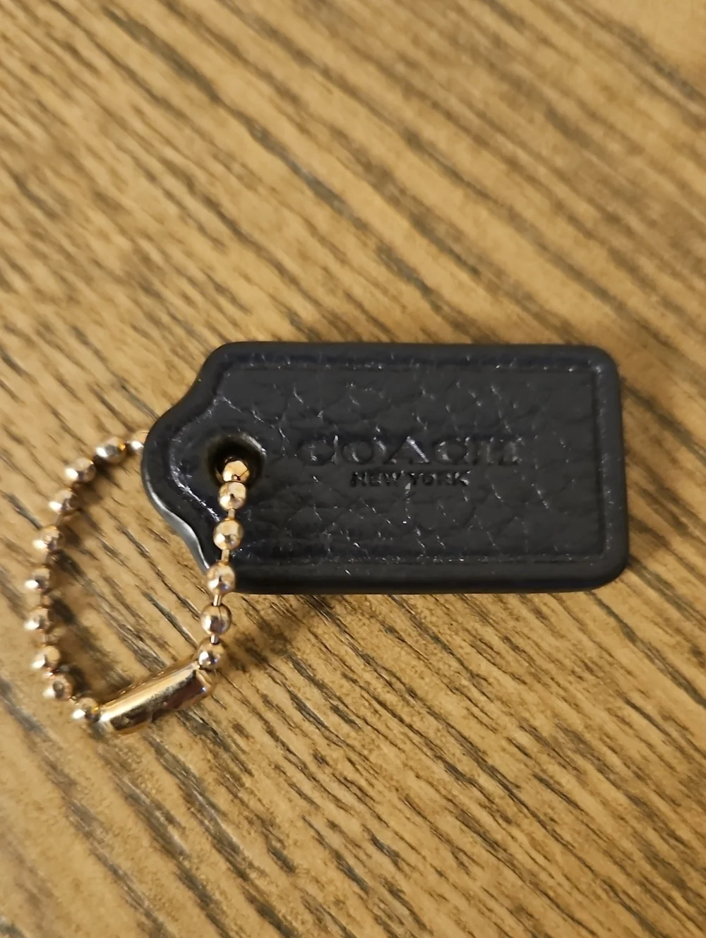 Coach Navy Blue Leather Tag